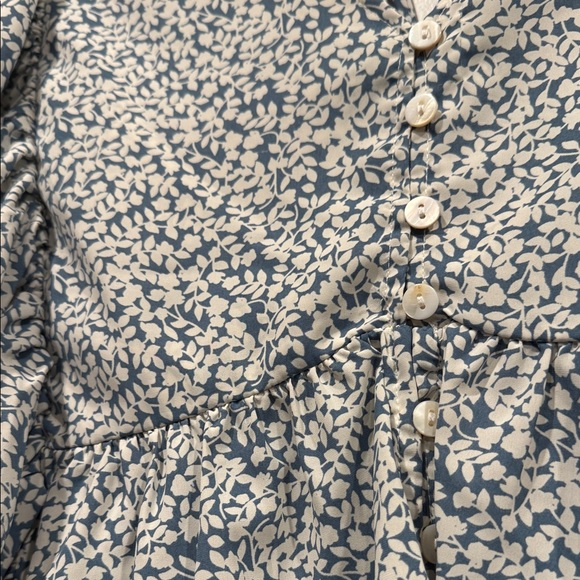 Newbury Kustom Floral Ruffle Blouse - Blue and White - Picture 3 of 4